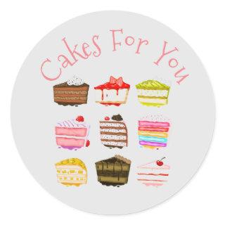 Bakery cakes design Gift business branding Classic Round Sticker