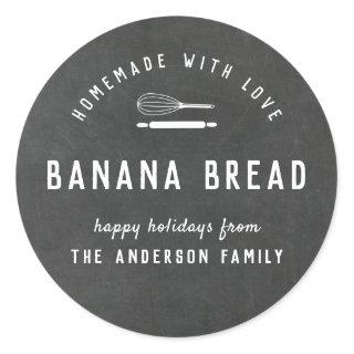 Bakery Logo Holiday Baking Gift Chalkboard Classic Round Sticker