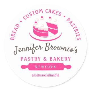 Bakery Pastry Cake Small Business Classic Round Sticker