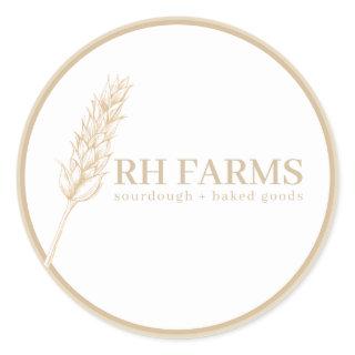 Bakery Wheat Stalk Personalized Classic Round Sticker
