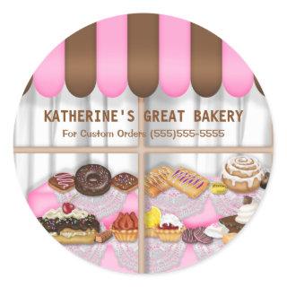 Bakery Window Business  Classic Round Sticker
