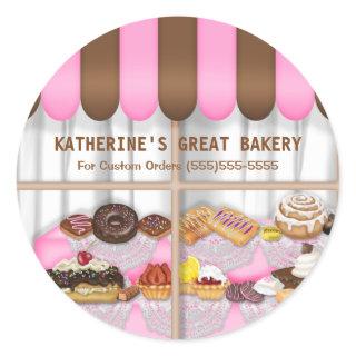 Bakery Window Business  Classic Round Sticker