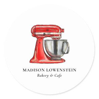 Baking Red Whisk Caterer Pastry Chef  Classic Round Sticker