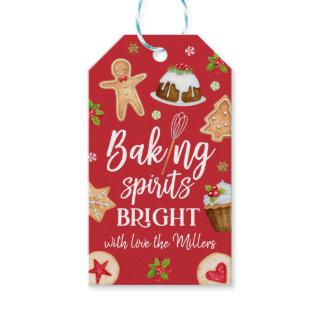 Baking Spirits Bright Christmas Holiday Baking  Gift Tags