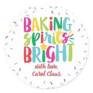 Baking Spirits Bright Colorful Sprinkles Christmas Classic Round Sticker