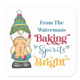 Baking Spirits Bright Cookie Christmas Holiday  Square Sticker