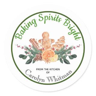 Baking Spirits Bright Food Gift "from Kitchen of"  Classic Round Sticker