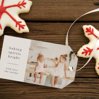 Baking Spirits Bright | Fun Kids Photo Neutral Gift Tags