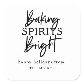 Baking Spirits Bright Holiday Square Sticker