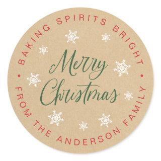 Baking Spirits Bright Homeade Holiday Baking Classic Round Sticker