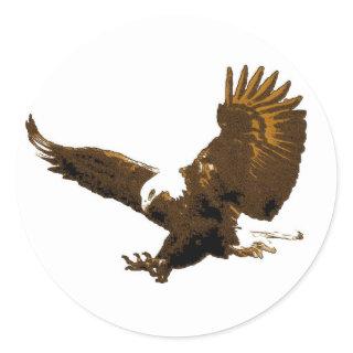 Bald Eagle Landing Round Stickers