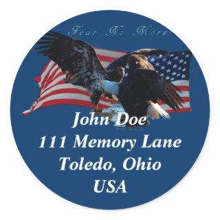Bald Eagle/US Flag  Address Sticker