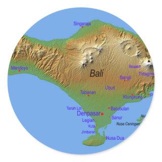 Bali Holliday Map Classic Round Sticker