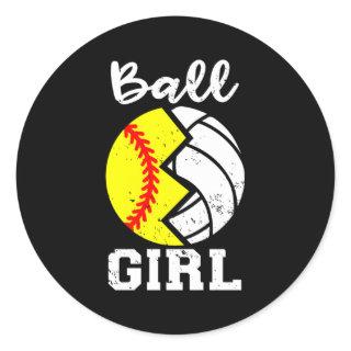 Ball Softball Volleyball Classic Round Sticker