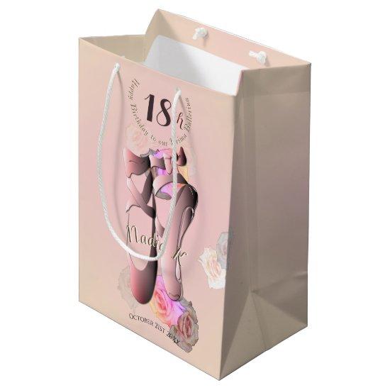 Ballerina Pink Toe Shoes Medium Gift Bag