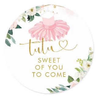 Ballerina Tutu Baby Shower Thank You Sticker