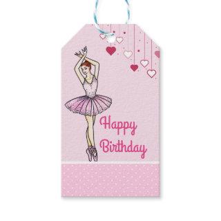 Ballerina with Pink Dress and Pointe Toe Shoes Gift Tags