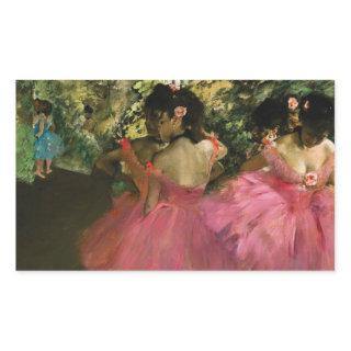 Ballerinas in Pink by Edgar Degas Rectangular Sticker