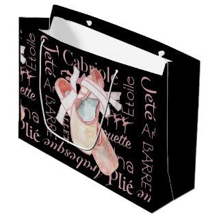 Ballet Ballerina Dancer Black Gift Bag Large