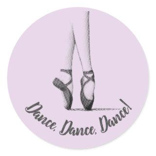Ballet Slippers - Dance Theme - Customized Lilac Classic Round Sticker