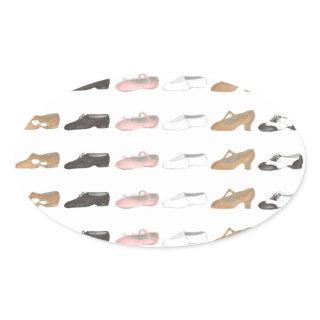 Ballet Tap Jazz Acro Lyrical Dance Character Shoes Oval Sticker