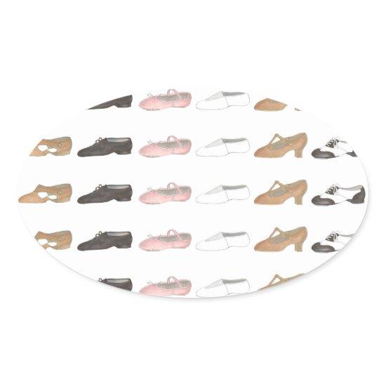 Ballet Tap Jazz Acro Lyrical Dance Character Shoes Oval Sticker