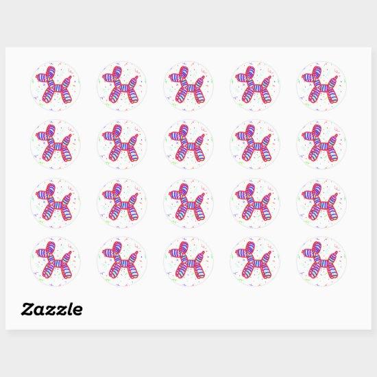 Balloon Dogs Party Stickers