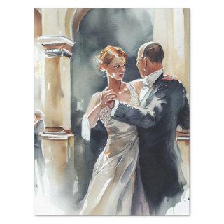Ballroom Couple Dancing Watercolor Tissue Paper
