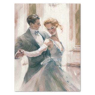 Ballroom Couple Dancing Watercolor Tissue Paper