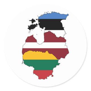 Baltic states classic round sticker