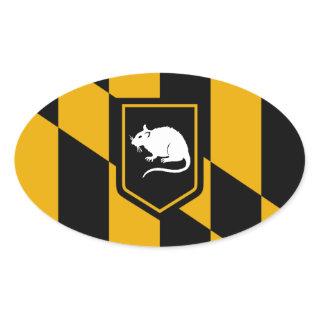 Baltimore Flag Rat Oval Sticker
