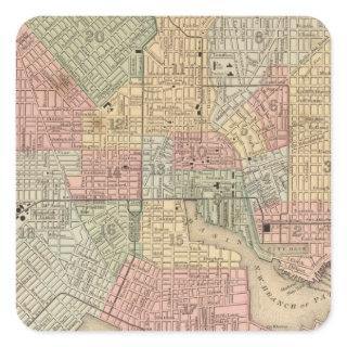 Baltimore Map by Mitchell Square Sticker