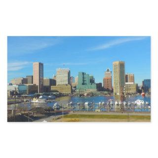 Baltimore Skyline from Federal Hill Rectangular Sticker
