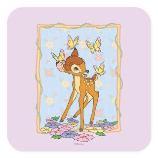 Bambi and Butterflies Square Sticker