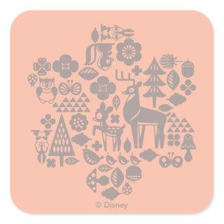 Bambi and Woodland Creatures Square Sticker