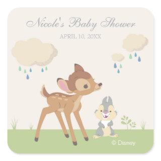 Bambi | Neutral Baby Shower Square Sticker
