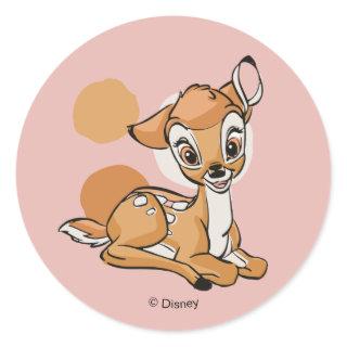 Bambi Sitting With A Smile Classic Round Sticker