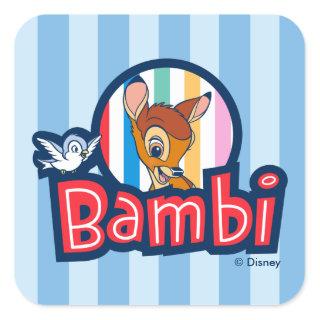 Bambi Striped Badge Square Sticker