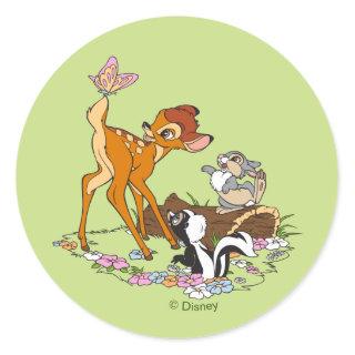 Bambi With Butterfly On Tail Classic Round Sticker