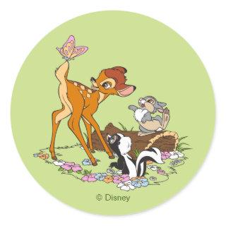 Bambi With Butterfly On Tail Classic Round Sticker