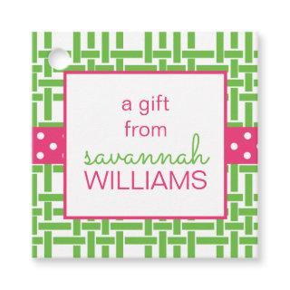 Bamboo & Grosgrain Personalized Gift or Favor Tag