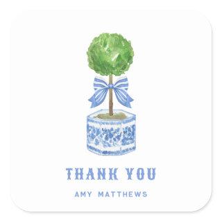 Bamboo Topiary Garden | Chinoiserie  Thank You  Square Sticker