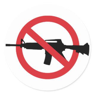 Ban Assault Rifles - No Symbol Red Line Classic Round Sticker