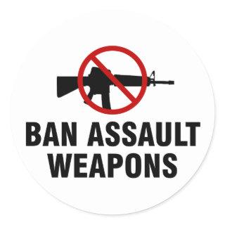Ban assault weapons classic round sticker