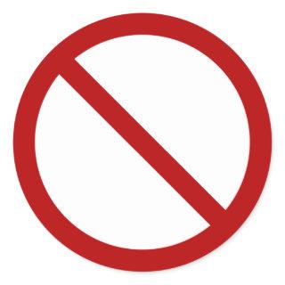 Ban or Prohibit Symbol Classic Round Sticker