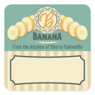 Banana bread jam from the kitchen of canning square sticker