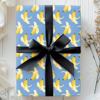 Bananas On Blue Fruit Pattern