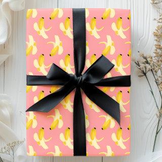 Bananas On Pink Fruit Pattern