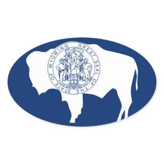 Bandeira do Wyoming Oval Sticker