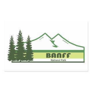 Banff National Park Green Stripes Rectangular Sticker